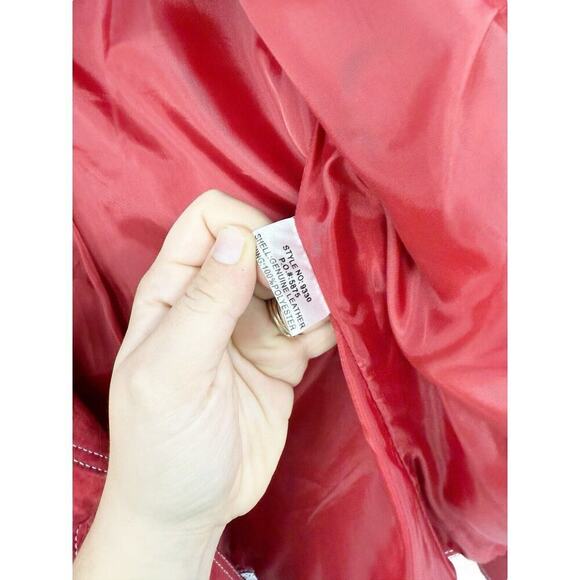 Vintage Boston Proper Y2K Style Red Leather Suede Blazer Womens Size 4 - Picture 4 of 9